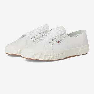 NEW SUPERGA White Leather 2750 Sneakers ~ Women’s Size 9 EU 40